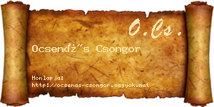 Ocsenás Csongor névjegykártya